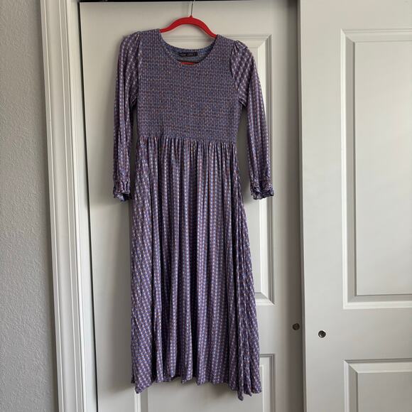 Mister Zimi Women’s Dahlia Midi Dress Sz 4 in Pampas Purple Romantic Feminine - Picture 2 of 13